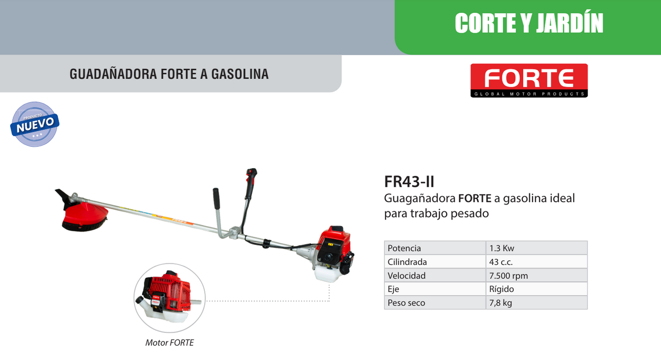 Guadañadora Profesional 43cc, Forte