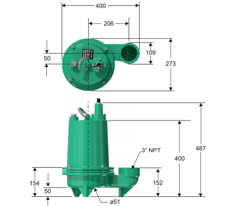 Bomba de Aguas Lluvias de 1 a 3 Hp con Motor de 3.600 RPM, Barnes