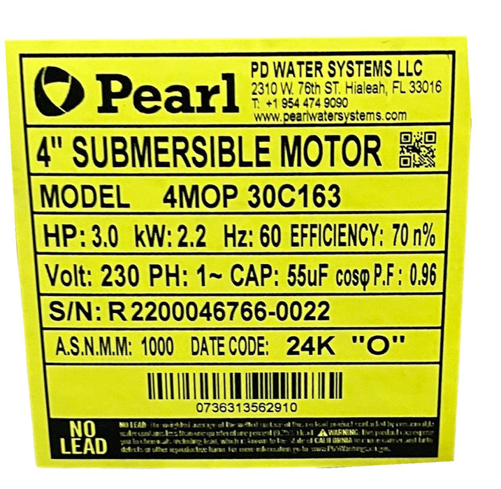 Motor Sumergible 4" Monofásico de 1 a 5 Hp , Pearl