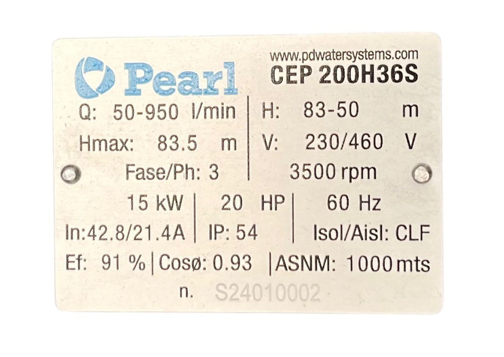 Bomba de Agua Centrífuga Serie CEP BIG de 5 a 20 Hp, Pearl