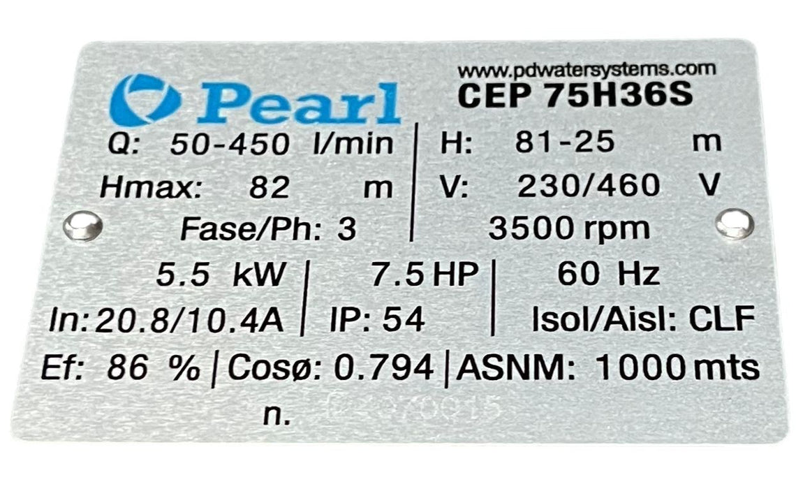 Bomba de Agua Centrífuga Serie CEP BIG de 5 a 20 Hp, Pearl