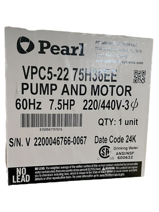 Bomba de Agua Multietapa Vertical VPC de 44 GPM, Pearl